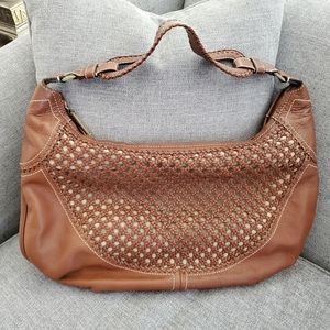 Cole Haan Large Hobo Woven Leather Handbag